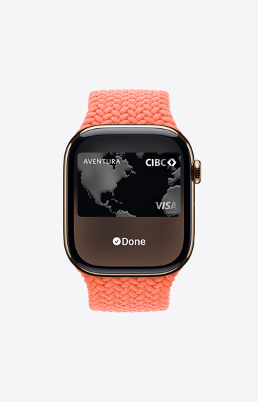 Generic card being used through Apple Pay on Apple Watch Series 10.