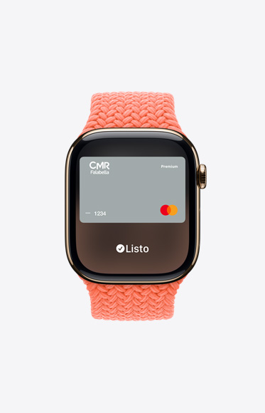 Una tarjeta genérica que se usa a través de Apple Pay en un Apple Watch Series 10.