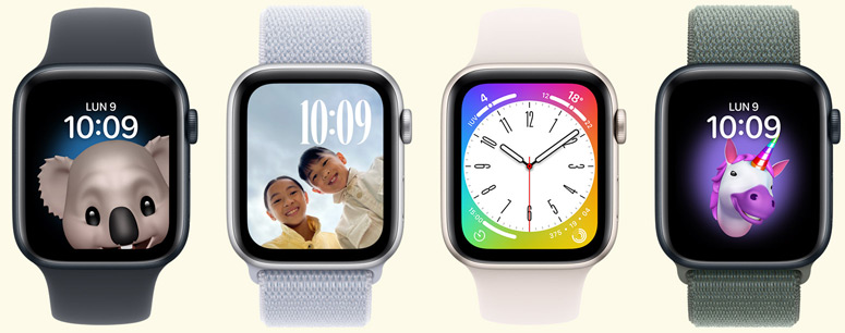 Varios Apple Watch con caras divertidas y graciosas.
