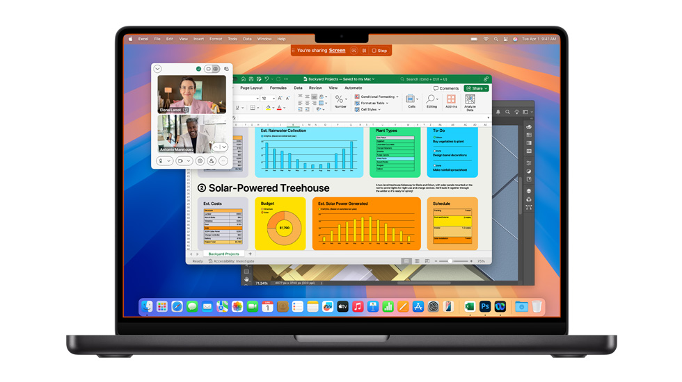 Mac 螢幕顯示數個開啟的 app，包括 Zoom 和 Excel。