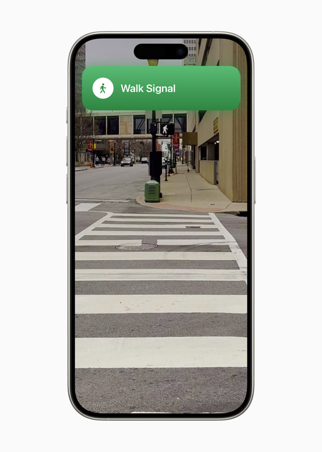 Una señal de caminar en la app oko en un iPhone 15 Pro. 
