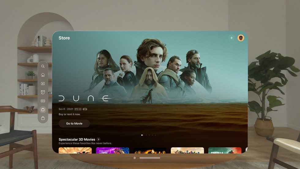 ภาพแสดง Dune ในแบบ 3D บน Apple Vision Pro
