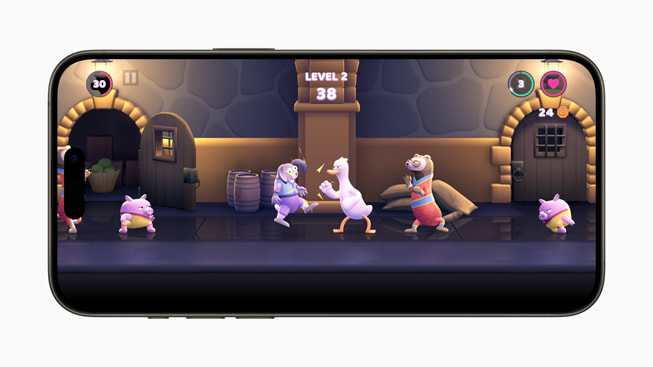 Un’immagine di “Punch Kick Duck+” di Shaun Coleman mostrata su iPhone 15 Pro.