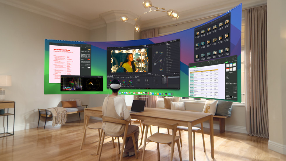 Den nye større Virtuel skærm på Mac i visionOS 2.