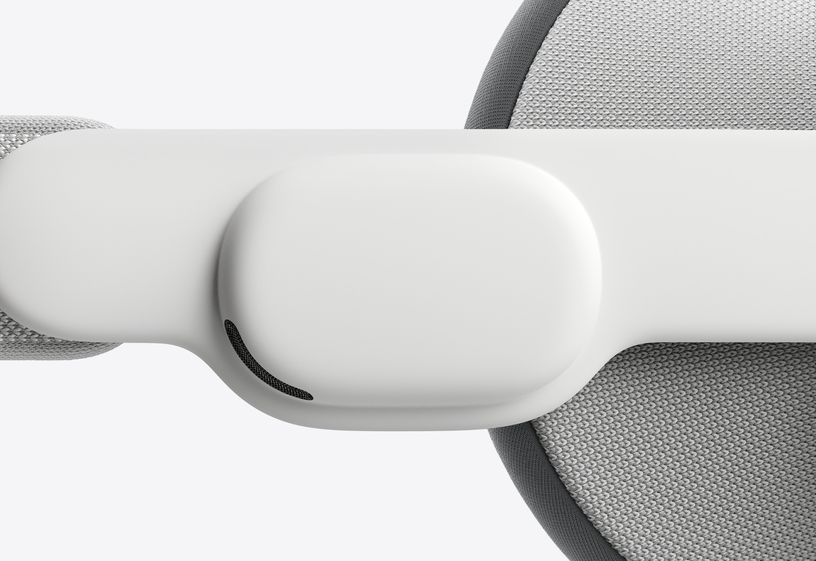 Close-up side view of Apple Vision Pro showing right ear audio strap