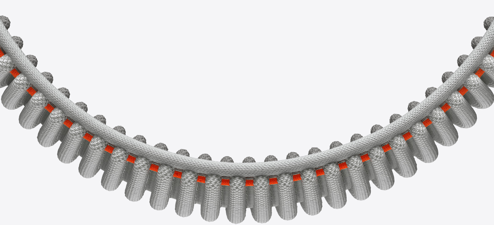 Top-down close-up view showing knitted head band